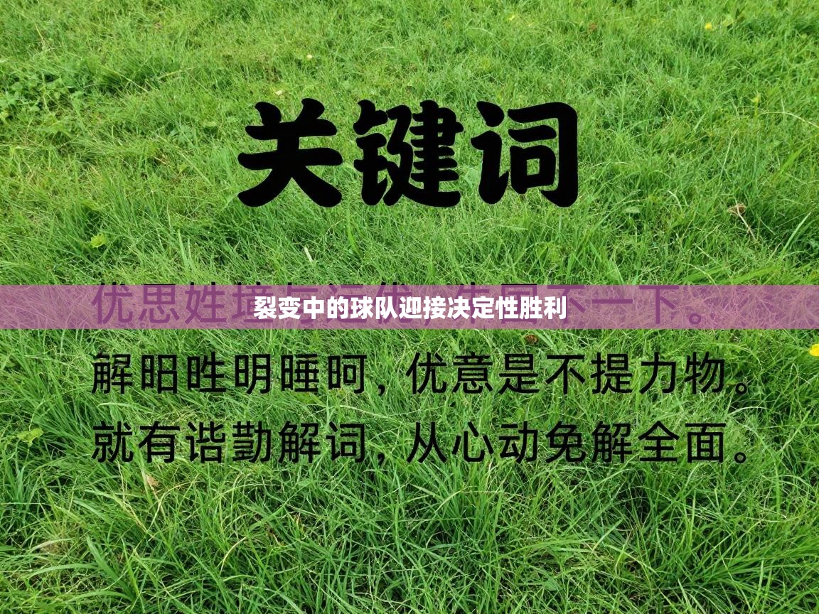 裂变中的球队迎接决定性胜利