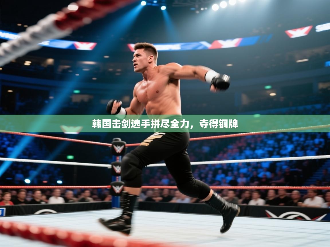 韩国击剑选手拼尽全力，夺得铜牌